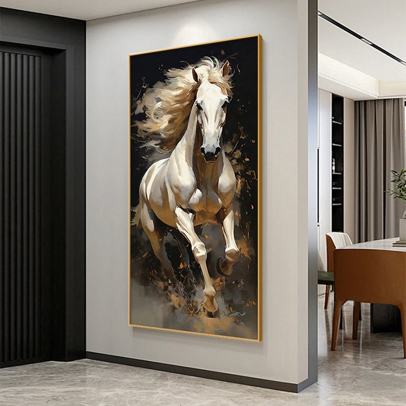 Veronica Abstract Oil Painting Horse Canvas Print