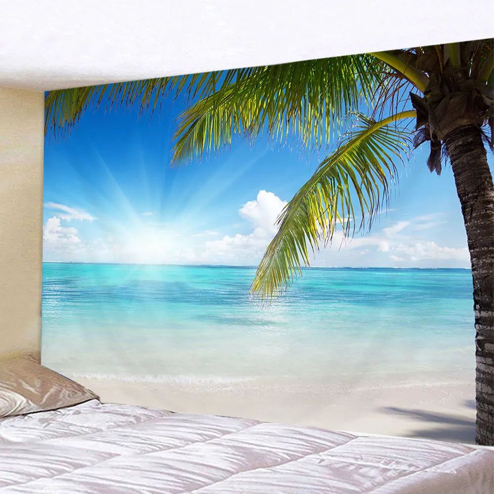 Ella's Refreshing Natural Beach Landscape Tapestry