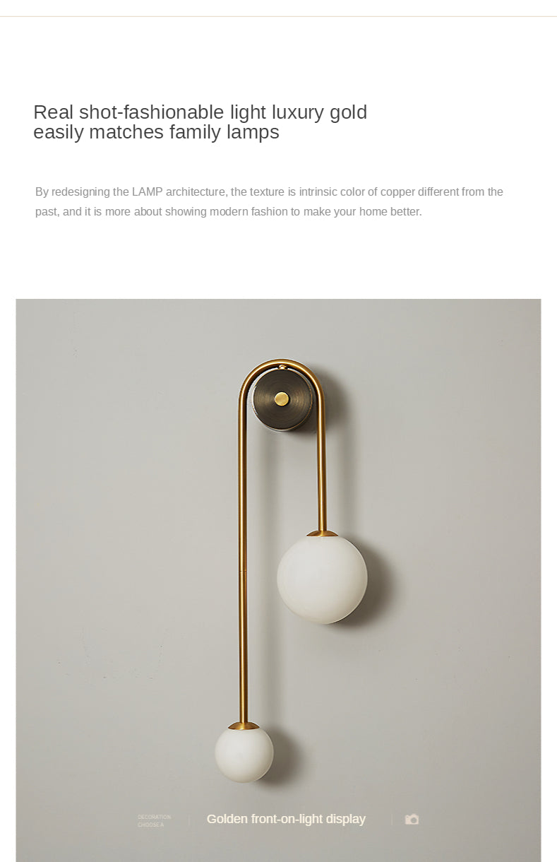 Home Deco Gold Glass Ball Wall Lamp
