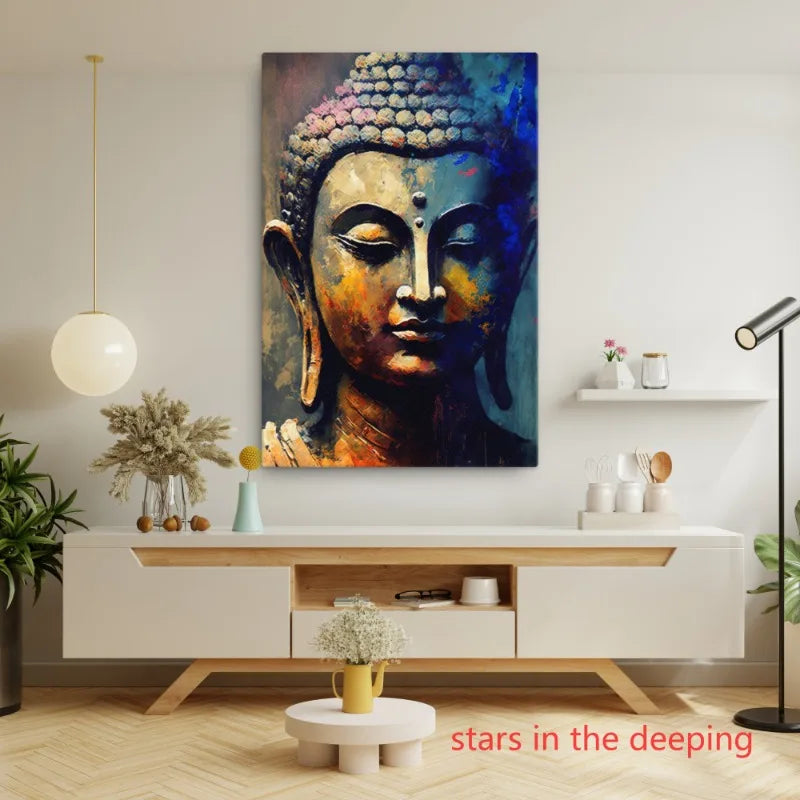 Ella's Retro Buddha Canvas Painting
