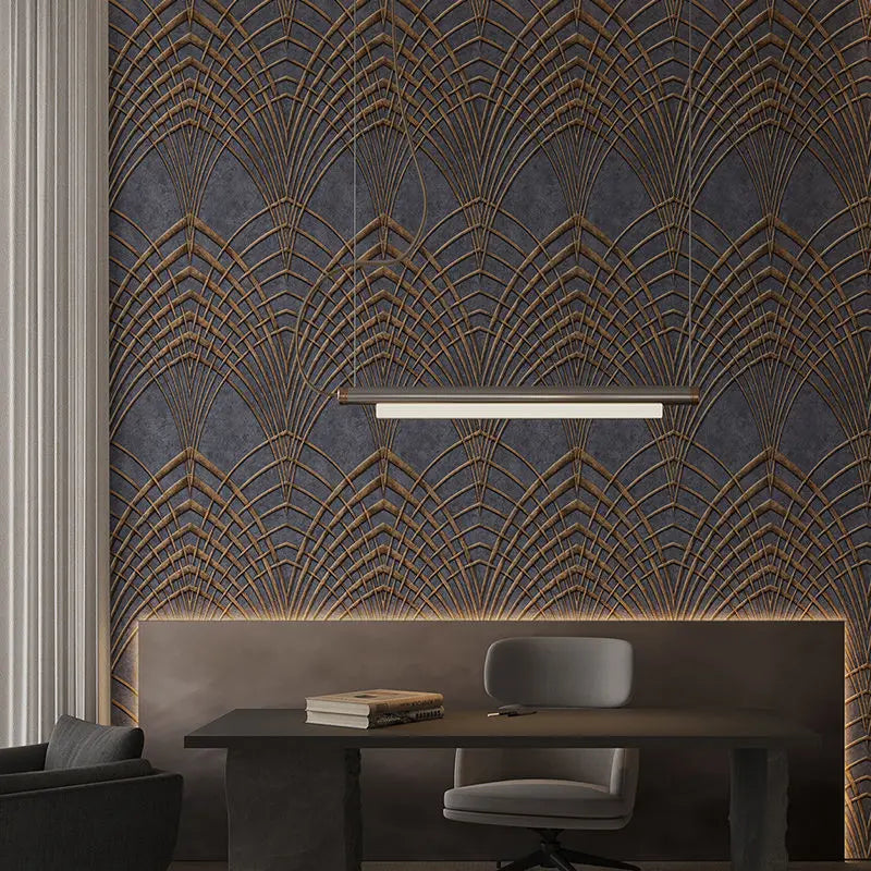 Joelle Metallic Abstract Geometric Wallpaper - Luxury Home Decor