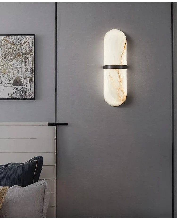 Home Deco Semicylinder Marble Wall Light