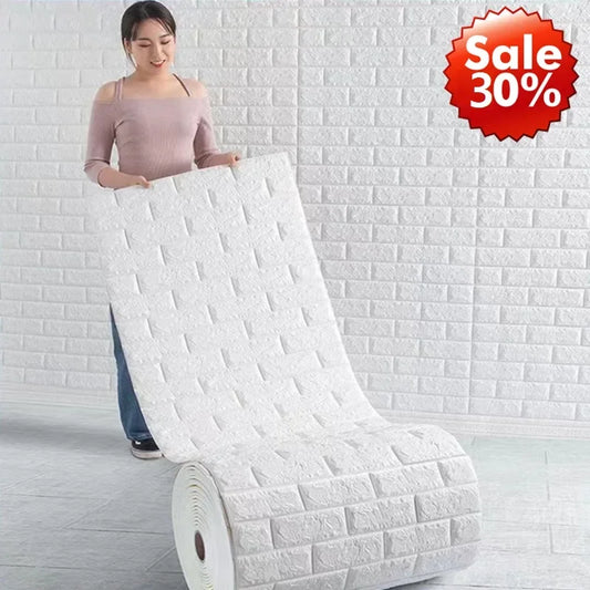 Emma's 3D Soft Foam Brick Wallpaper Sticker Roll: Transform Your Space with Ease