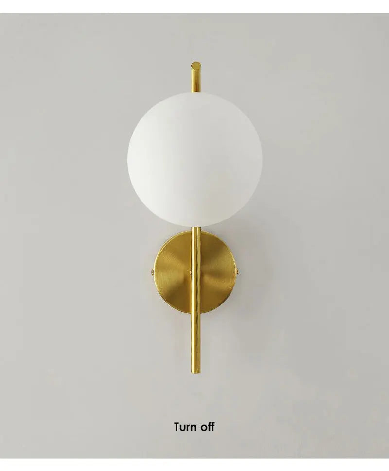 Home Deco Frosted Glass Ball Wall Lamp