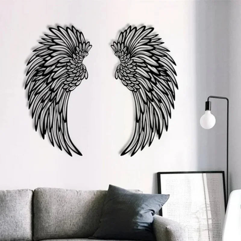 Savannah's 1 Pair Angel Wings Metal Wall Art With LED Lights