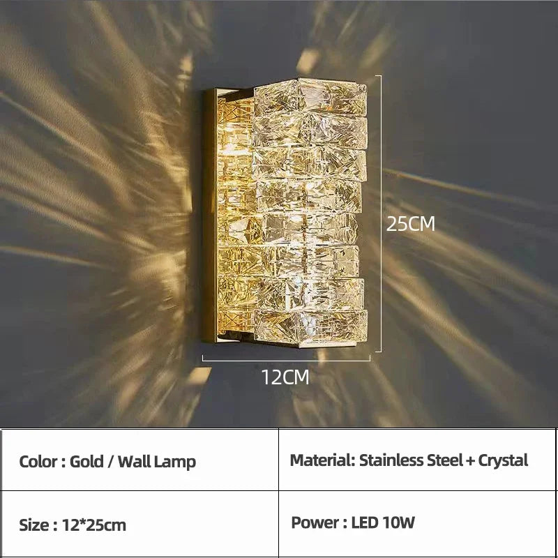 Home Deco Creative Luxury LED Crystal Wall Lamp