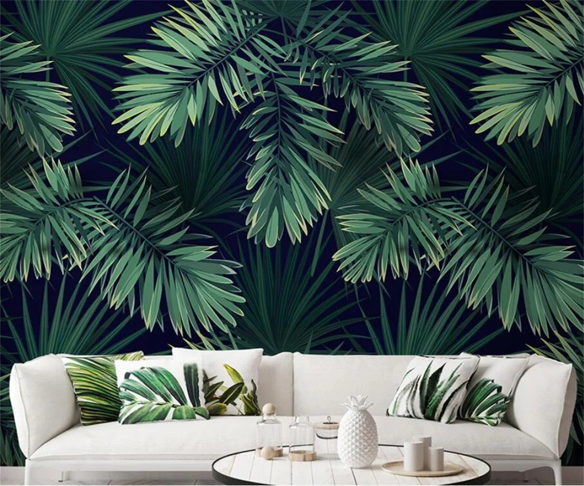 Emily's Self-Adhesive Southeast Green Leaf Forest Wallpaper