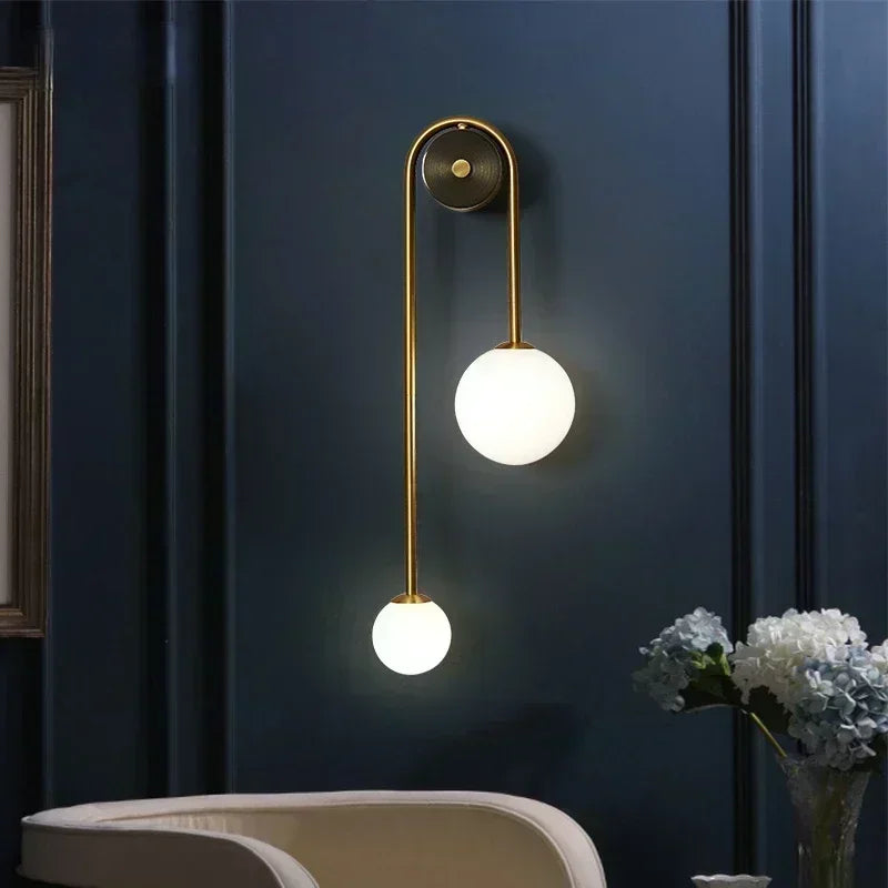 Home Deco Gold Glass Ball Wall Lamp