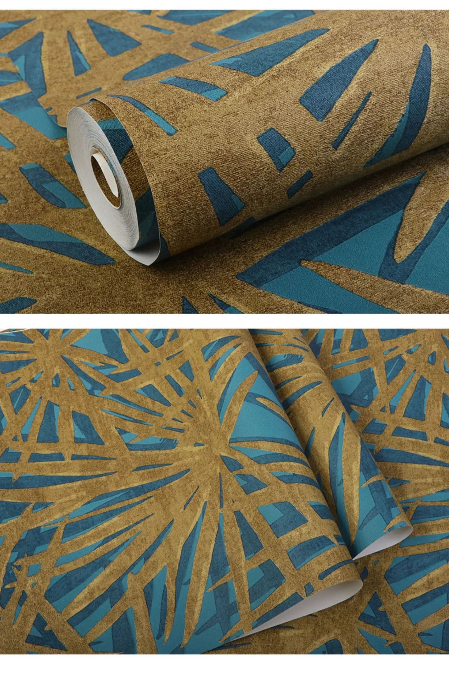 Samantha's Nordic Ins Tropical Gold Palm Leaf Wallpaper