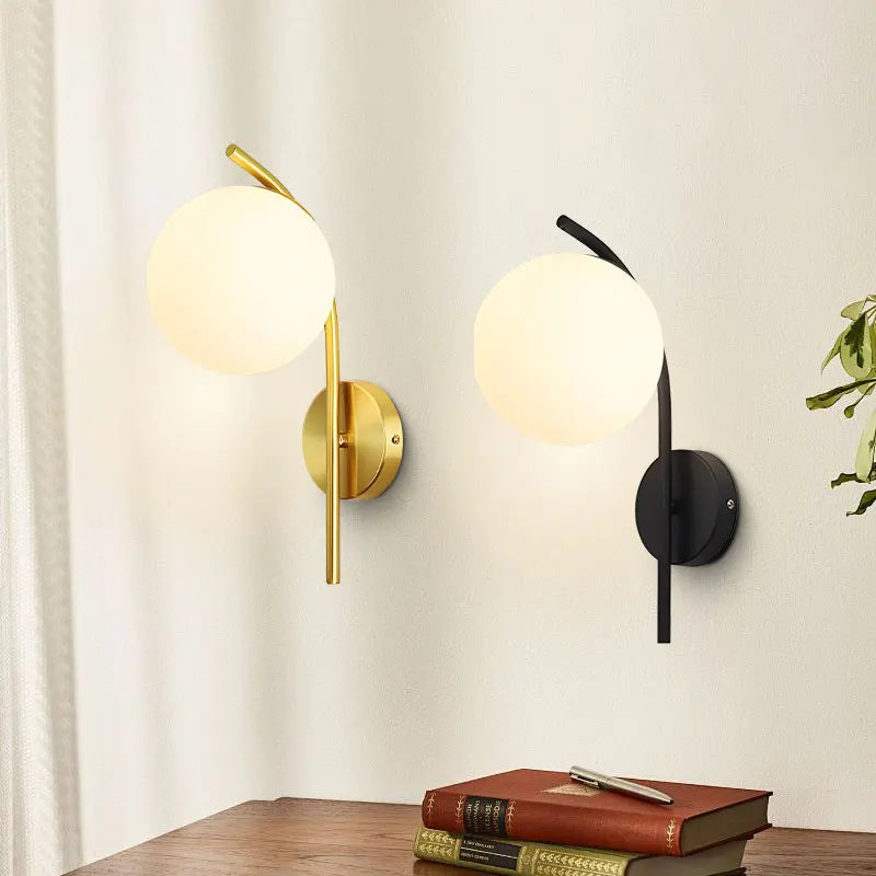 Home Deco Frosted Glass Ball Wall Lamp