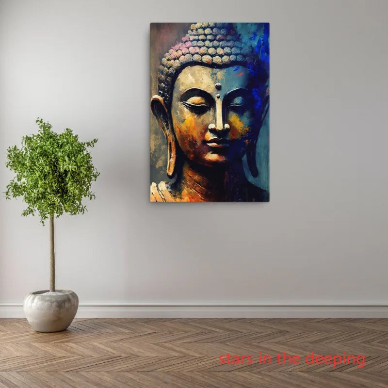 Ella's Retro Buddha Canvas Painting