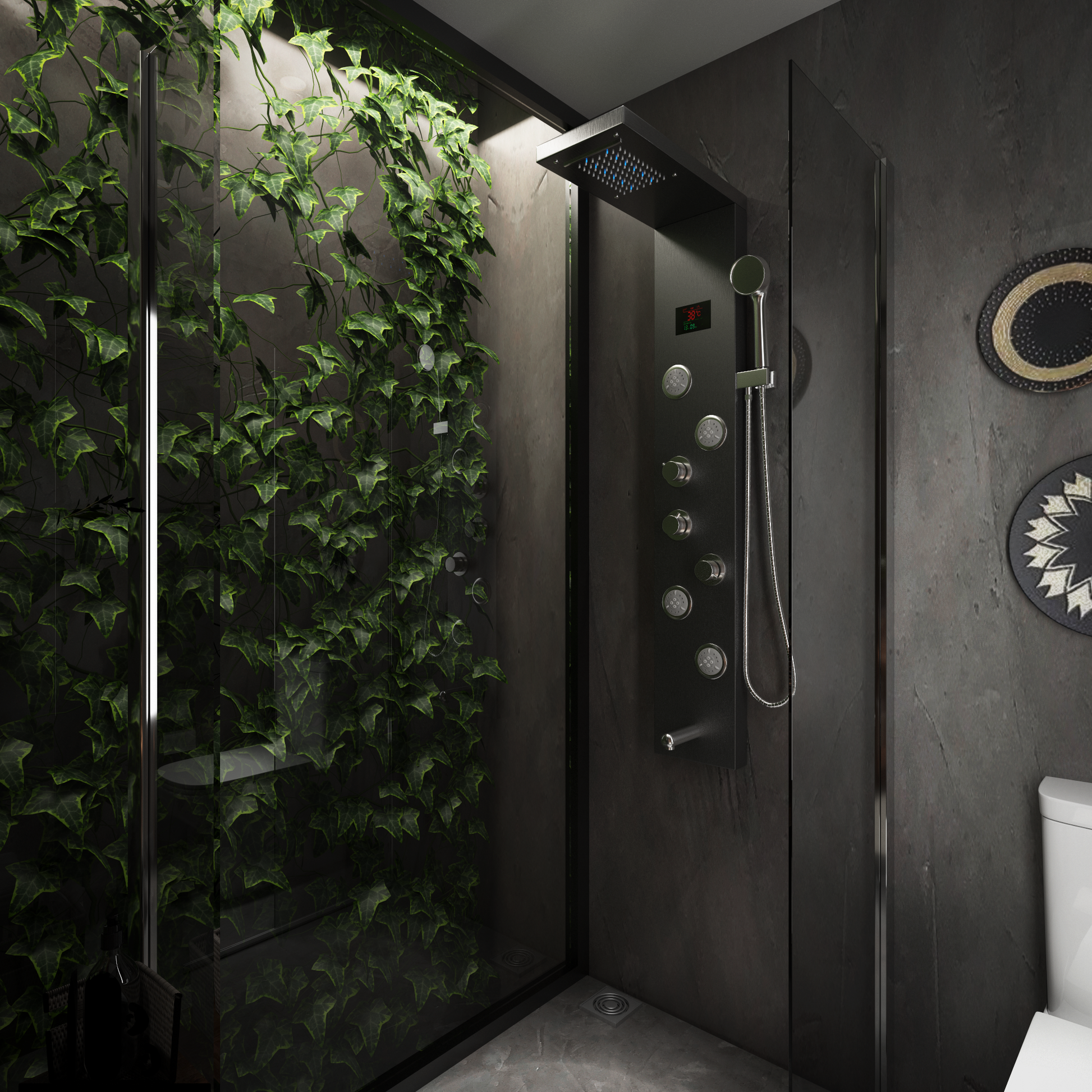 Hydrobliss - Signature Rainfall Showerspa Matte Black Shower Faucets & Systems
