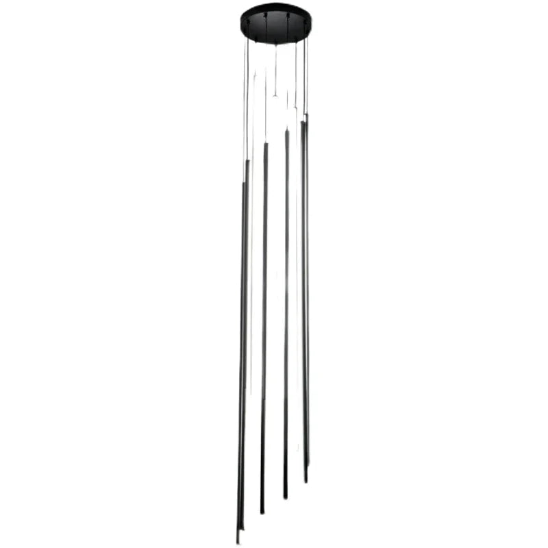 Adley - Lustre long à LED noir pour escalier