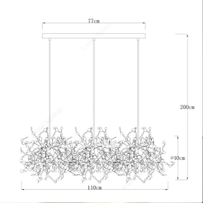 Athena - Luxury Art Deco Style Chandelier B Type / Chrome Color 110V|White Light