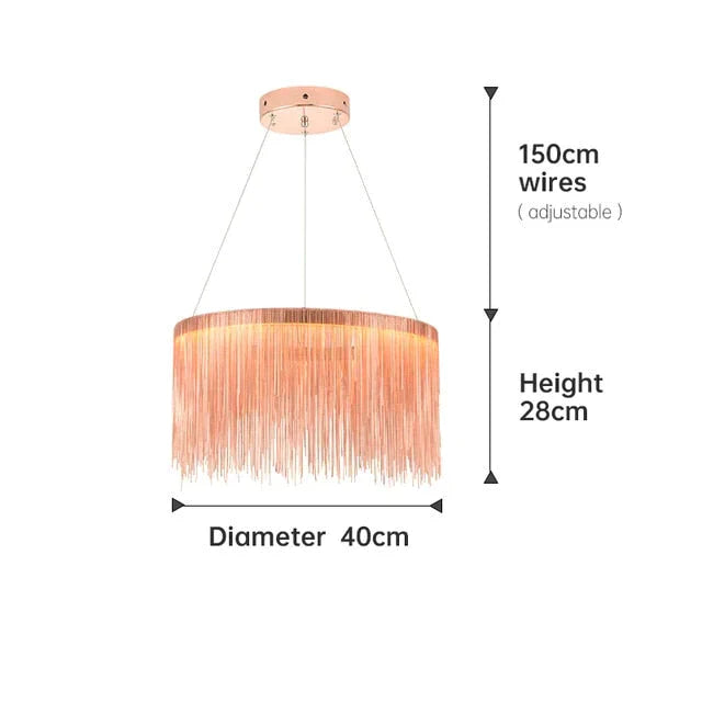 Aurora - Rectangle Led Chandelier Rose Gold Dia40Cm / Three Color Change