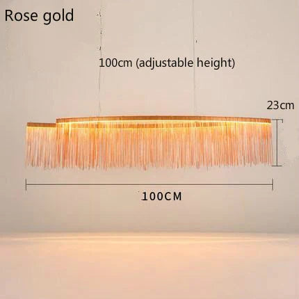 Aurora - Rectangle Led Chandelier Rose Gold L100Cm / Three Color Change