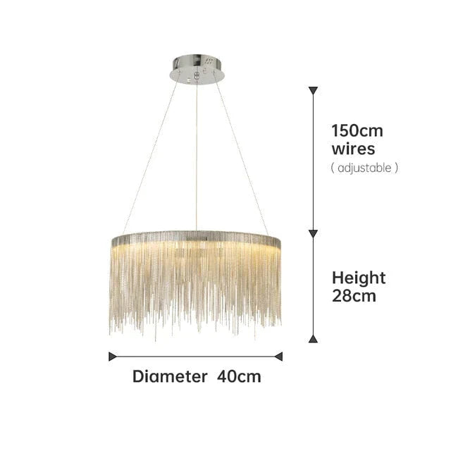 Aurora - Rectangle Led Chandelier Silver Dia40Cm / Three Color Change