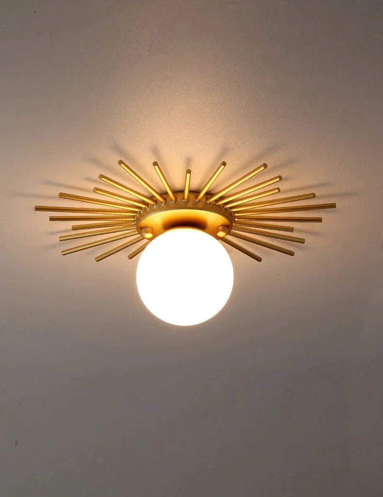 Corridor lights aisle lights creative nordic minimalist modern balcony lights all copper crystal ceiling lights home lights porc