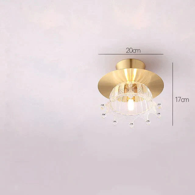 Corridor lights aisle lights creative nordic minimalist modern balcony lights all copper crystal ceiling lights home lights porc