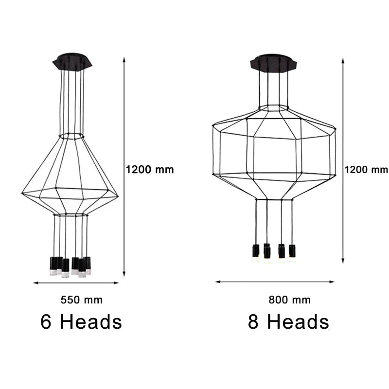 Creative Modern Art Pendant Lamp Light Black Metal Long Wire Simple Shape Kitchen Bar Hanging Lamp Bedside Suspension Lighting