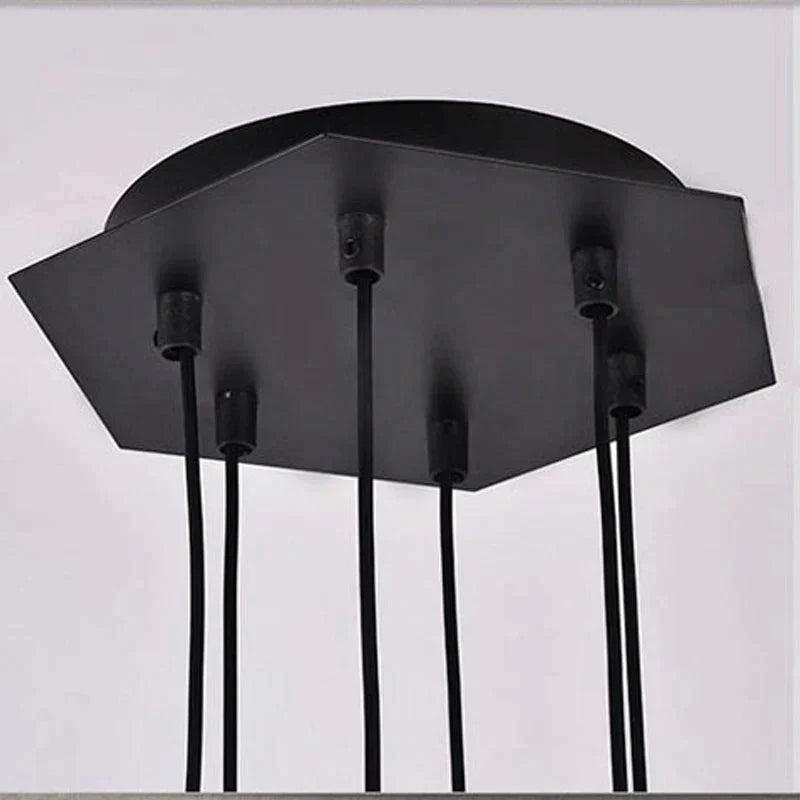 Creative Modern Art Pendant Lamp Light Black Metal Long Wire Simple Shape Kitchen Bar Hanging Lamp Bedside Suspension Lighting