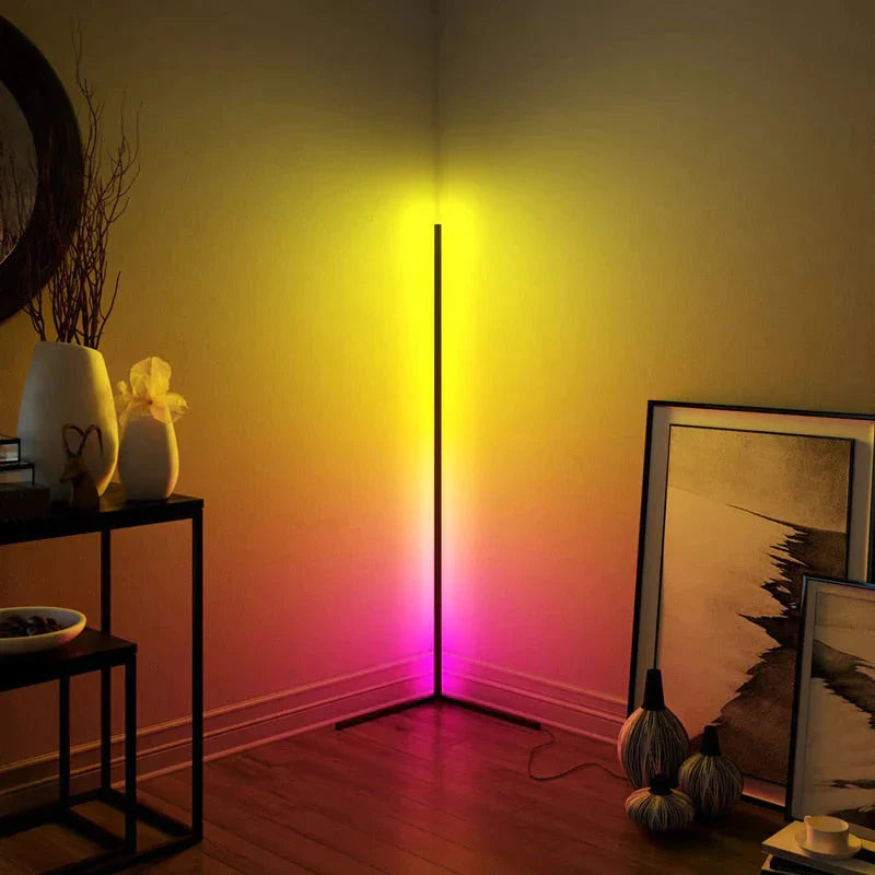 Dimming Black White Floor Lamp Modern RGB Remote LED Floor Lamps Standing Lamp simple corner standing Lamp corner light dropship