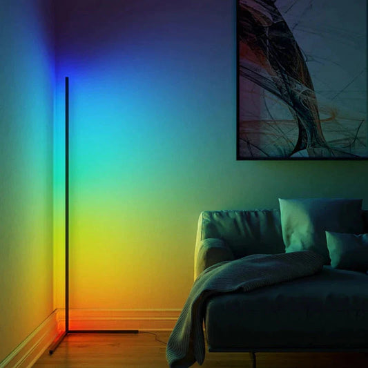Dimming Black White Floor Lamp Modern RGB Remote LED Floor Lamps Standing Lamp simple corner standing Lamp corner light dropship