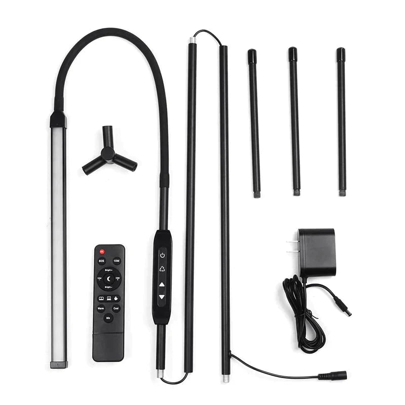 Eu/Us Plug Adjustable Height Floor Lamps For Led Light Clamp Remote Control Dimmable Reading Desktop