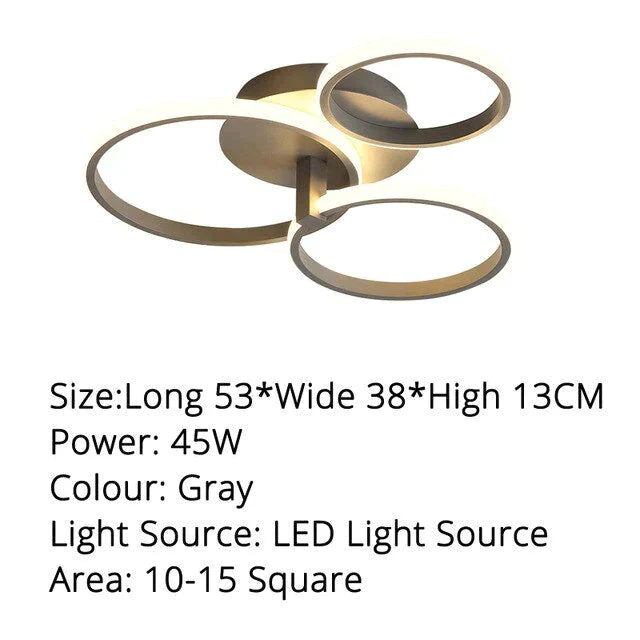 Grey Color Round Led Pendant Lights For Bedroom Home Modern Lamp Fixtures Lustre Plafonnier Dimmable