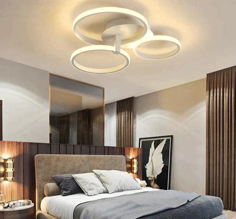 Grey Color Round Led Pendant Lights For Bedroom Home Modern Lamp Fixtures Lustre Plafonnier Dimmable