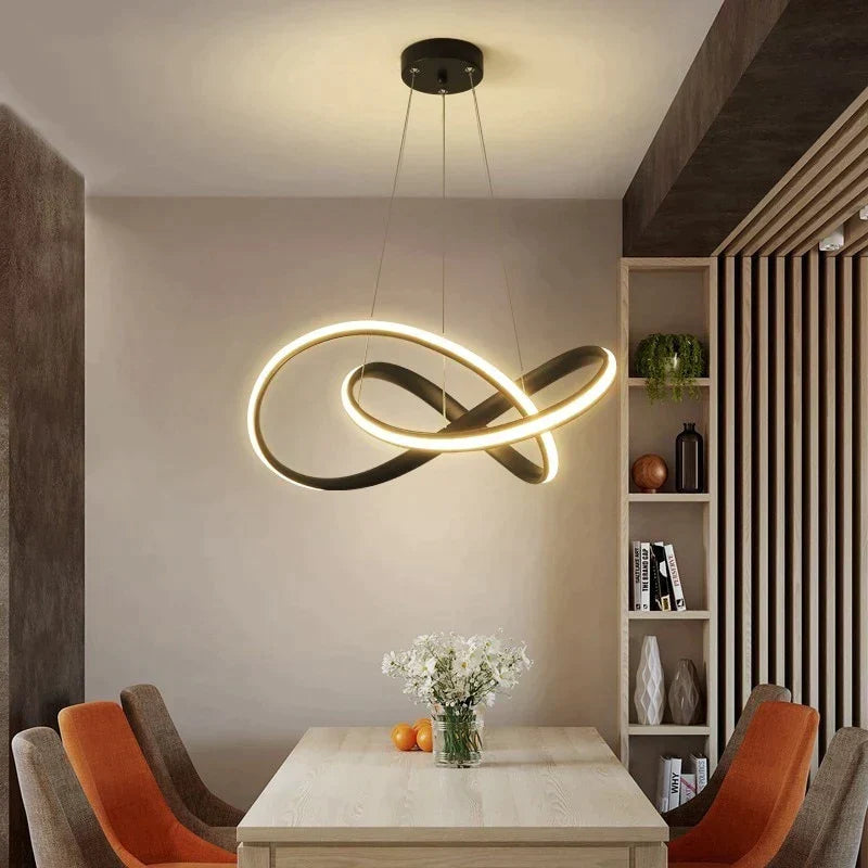 Lampes suspendues à LED pour magasin, bar, salle à manger, cuisine, chambre, corps en aluminium, télécommande, lampes suspendues blanches/noires, livraison gratuite
