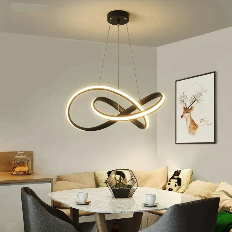 Lampes suspendues à LED pour magasin, bar, salle à manger, cuisine, chambre, corps en aluminium, télécommande, lampes suspendues blanches/noires, livraison gratuite