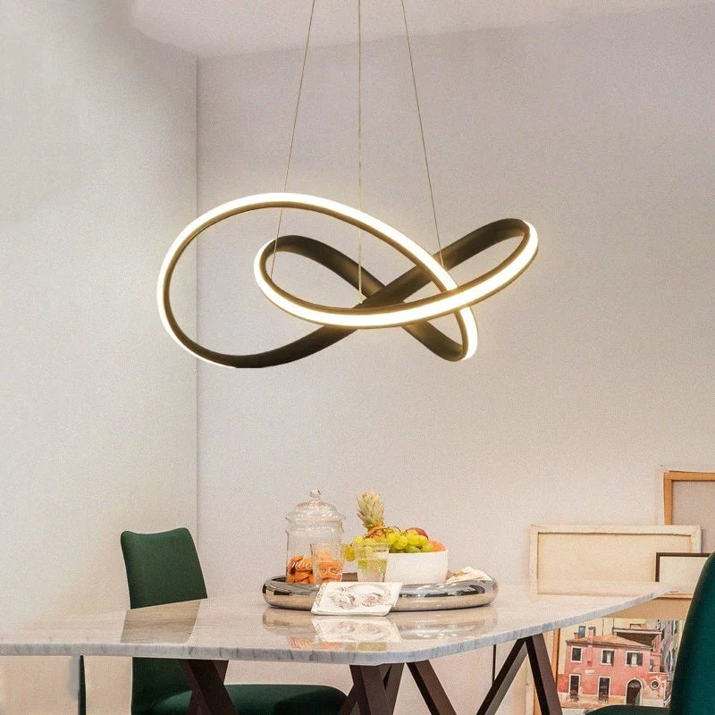 Lampes suspendues à LED pour magasin, bar, salle à manger, cuisine, chambre, corps en aluminium, télécommande, lampes suspendues blanches/noires, livraison gratuite