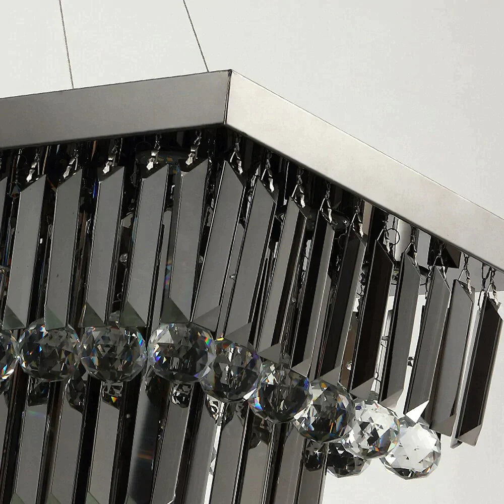 Ascella - Modern Black Rectangle Crystal Chandelier Chandeliers