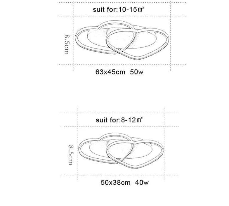 Led Chandelier Ceiling Lamp Modern Lighting Plafondlamp Heart-shaped Light For Living Room Kidsroom Restaurant Bathroom