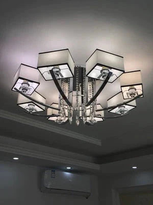 Led E27 Modern Iron Crystal Fabric LED Lamp.LED Light.Ceiling Lights.LED Ceiling Light.Ceiling Lamp For Foyer Bedroom