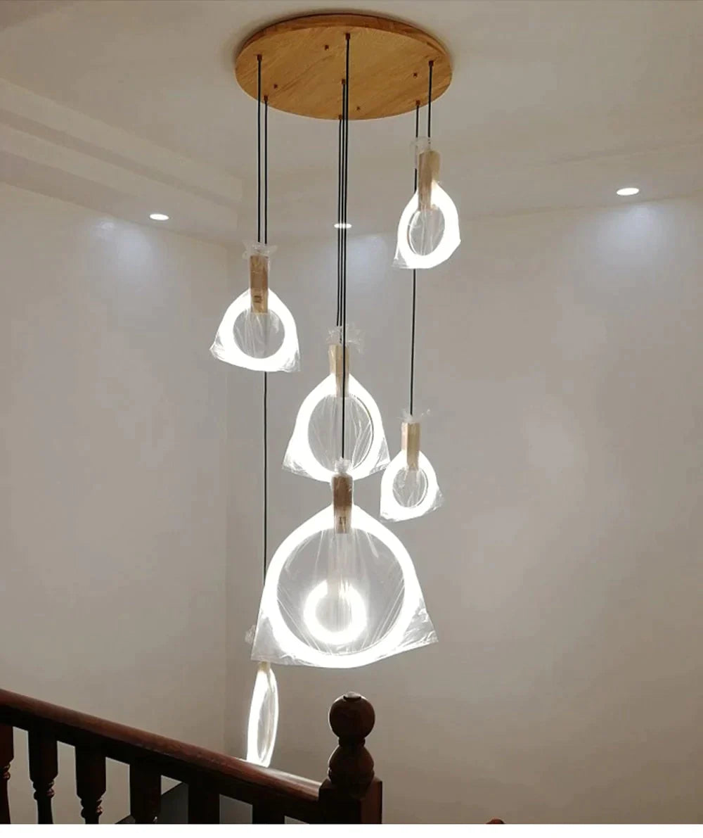 LED Nordic Wooden Iron Acryl Rings DIY LED Lamp LED Light.Pendant Lights.Pendant Lamp.Pendant light For Dinning Room Foyer