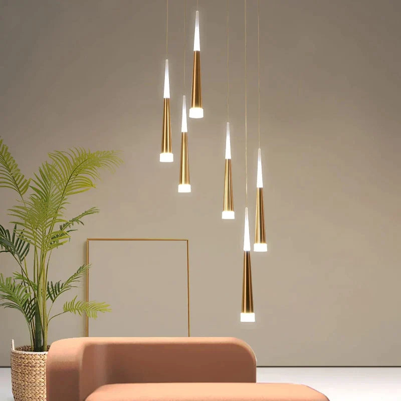 LED Simple Pendant Lights Gold Lamp For Living Room  Lustre Pendant Lights Pendant Ceiling Fixtures