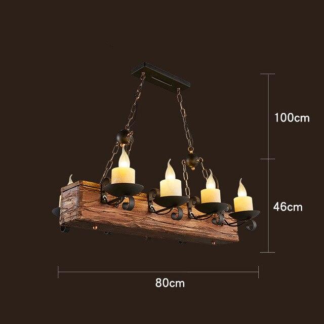 LOFT Rétro Vieux Bateau En Bois Massif Bar Lampe À Suspension Industrielle Vintage Personnalité Créative Lampe En Bois Pour Salle À Manger Salon
