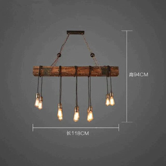 LOFT Rétro Vieux Bateau En Bois Massif Bar Lampe À Suspension Industrielle Vintage Personnalité Créative Lampe En Bois Pour Salle À Manger Salon