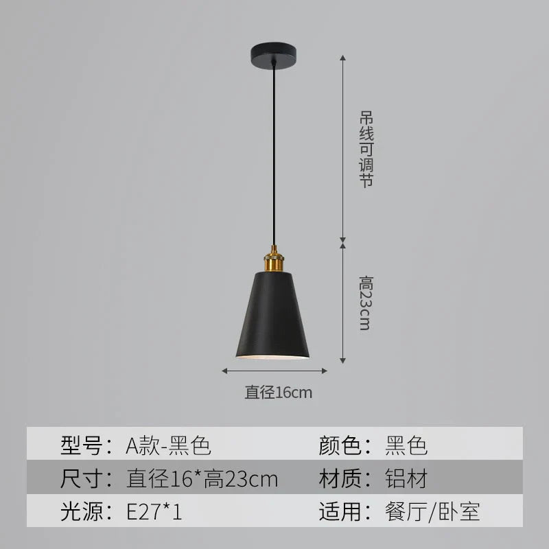 Loft Style aluminum Pendant Lights Minimalist Modern Hanging E27 Lampshade Decor Restaurant Light Fixtures