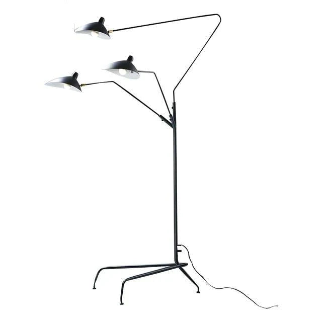 Lampadaire LED d'art moderne pour salon, chambre à coucher, bureau, lustre, lampadaire sur pied noir avec tête réglable flexible