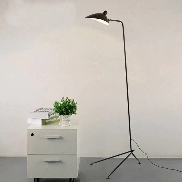 Lampadaire LED d'art moderne pour salon, chambre à coucher, bureau, lustre, lampadaire sur pied noir avec tête réglable flexible