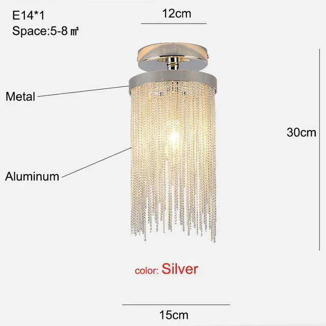 Modern Ceiling Light For Bar Lamp Dining Room Simple Silver Golden Blue Green Waterfall Lamps