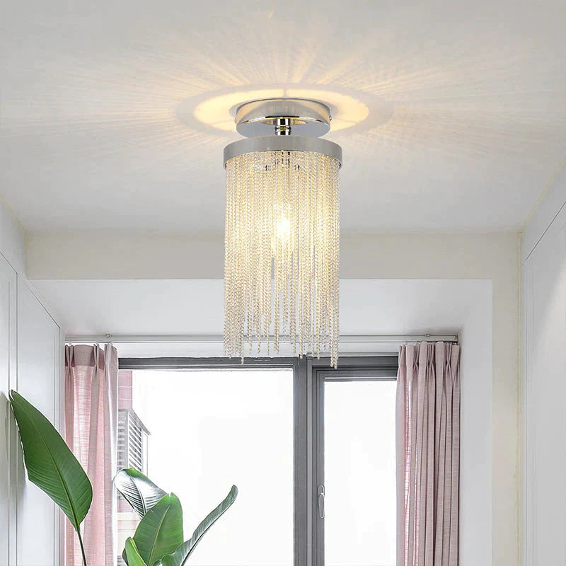 Plafonnier moderne pour bar, lampe de plafond pour salle à manger, simple, argenté, doré, bleu, vert, cascade, lampes vintage en métal, pour hall d'entrée