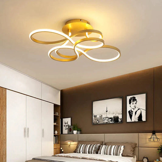 Modern Ceiling Lights White/Gold/Coffee Color LED Lamp For Living Room Bed Room Study Room Surface Mounted Lamps Remote Control