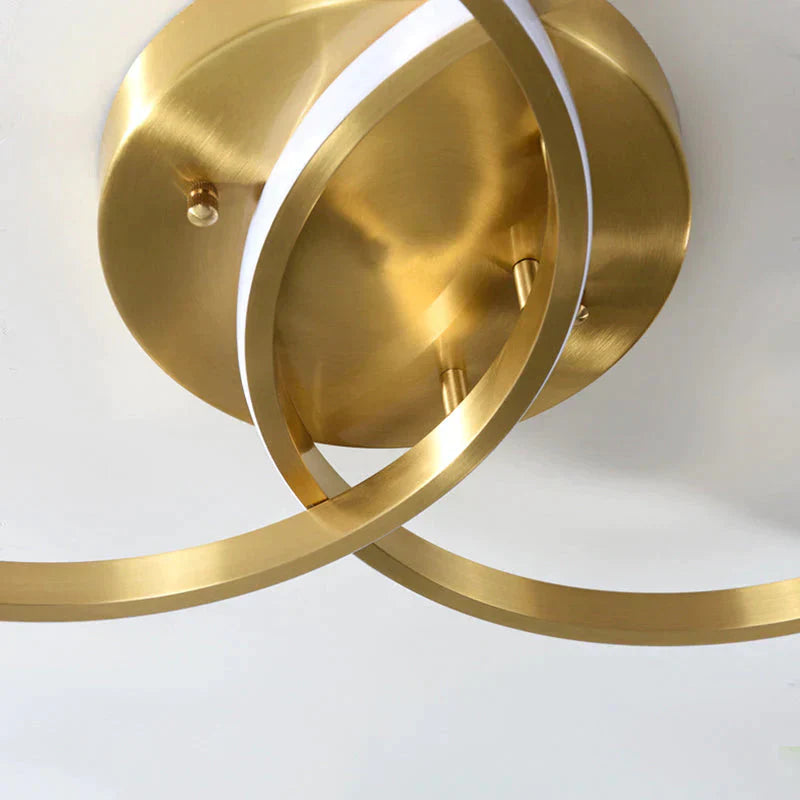 Plafonnier LED moderne et variable pour salon, plafonnier en cuivre, luminaires de cuisine, chambre à coucher, éclairage LED avec télécommande