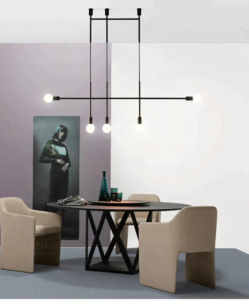 Lampe suspendue moderne en fer, branches créatives d'Europe du Nord, lampe suspendue LOFT Luminarias, art géométrique industriel, lampe nordique