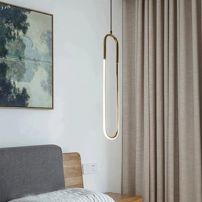 Lampes suspendues modernes en fer de style U en or, luminaires à suspension tubulaire à économie d'énergie pour lampe suspendue de salon