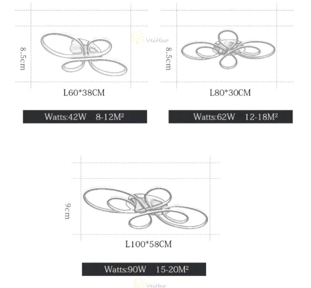 Plafonniers LED modernes à intensité variable pour salon, salle à manger, chambre à coucher, bureau, balcon, corps en aluminium, décoration de la maison
